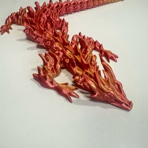Fiery Red and Gold Dragon toy! NEW! Choose your color!